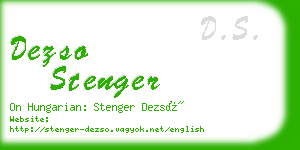 dezso stenger business card